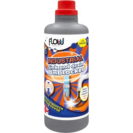 Drain Cleaner 1L – Heavy Duty Sink & Drain Unblocker, Fast Acting Liquid Pipe Unblocker for Kitchen, Bathroom or Shower Drains