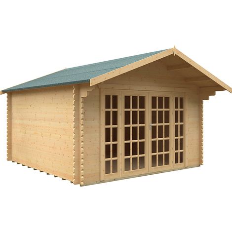 14x14 Balmoral 44mm Cabin - L415 x W415 x H282.2 cm - Solid Wood/Softwood/Pine - Natural