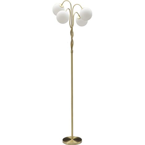 Lampadaire avec structure tissée et sphères en verre dépoli Glamy 4