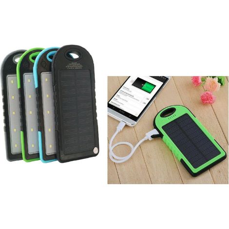 POWER BANK SOLARE CARICABATTERIE IMPERMEABILE TORCIA LED A 3 MOD 10000mAh