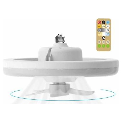 Pair Ventilateur de plafond électrique Ventilateurs de plafond avec lumières et télécommande Plafonnier LED 3couleurs avec ventilateur 3 vitesses Ventilateurs d'éclairage plafond oscillants (30W) (1/3)