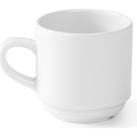 Optima Hotel-Kaffeetasse, weißes Porzellan, 90 ml, 12er-Set - Hendi 770900 (1/3)