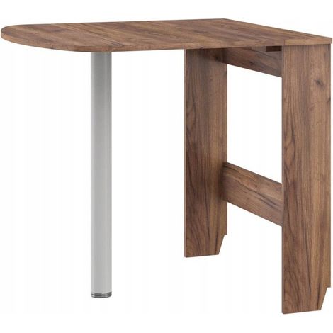 Table à manger semi-ovale pliante couleur tabac foncé 81x80cm modèle:HOMNI 6 Table pliable papillon (1/4)