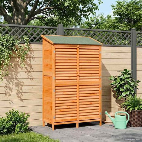 vidaXL  Garden Shed  with Roof Brown 106 x 56 x 176.5 cm Solid Fir Wood
