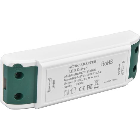 Alimentation LED 12 V CC 36 W 3 A, adaptateur de tension à courant constant, alimentation LED 100-240 V (1/5)