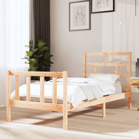 3101333  Bed Frame without Mattress Solid Wood 90x200 cm (810067+814174) vidaXL (1/5)