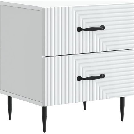 vidaXL Cabinet de chevet Blanc 43 x 34,5 x 47,5 cm Bois d'ingénierie