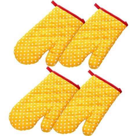 Lot de 4 maniques de cuisine, gants de cuisine, maniques, gants de pâtisserie, adaptés à la cuisson - (1/5)