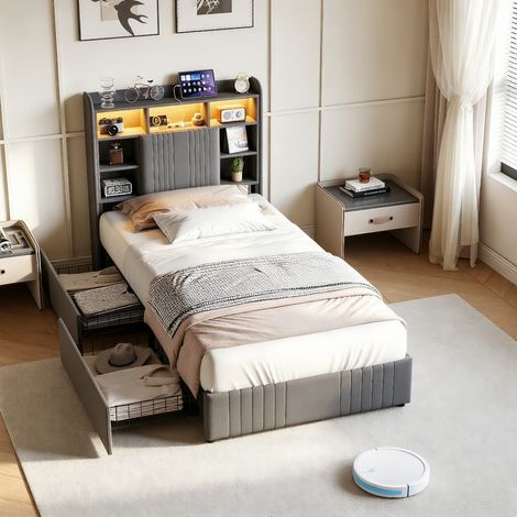 Armoire de Chambre 80×52×166 cm – Style bohème – Bois chêne – Portes cannage rotin – Penderie & 2 tiroirs – Poignées noires – Grand rangement – Idéal chambre et espace domestique (1/5)