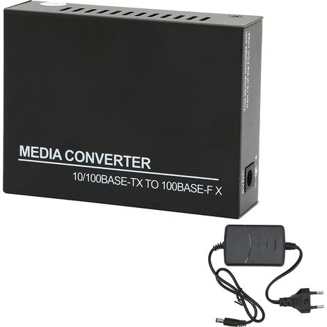 Convertisseur Fibre vers Ethernet RJ45 10M 100M multimode 100Base, port RJ45, adaptateur réseau 100‑240V prise UE (1/5)