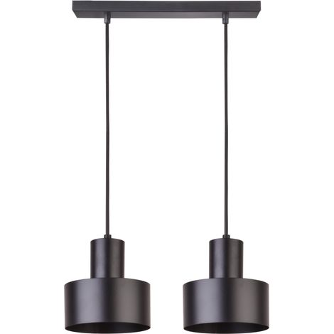 Suspension noire minimaliste double Rif E27 Sigma salon
