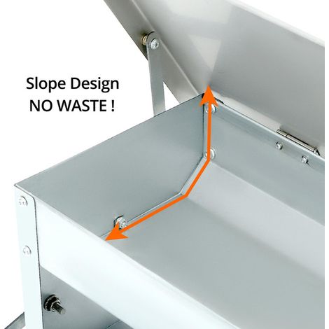 Mangeoire Automatique pour Poules 5kg en Acier Galvanisé Anti-Gaspillage avec Pédale d'Ouverture (1/5)