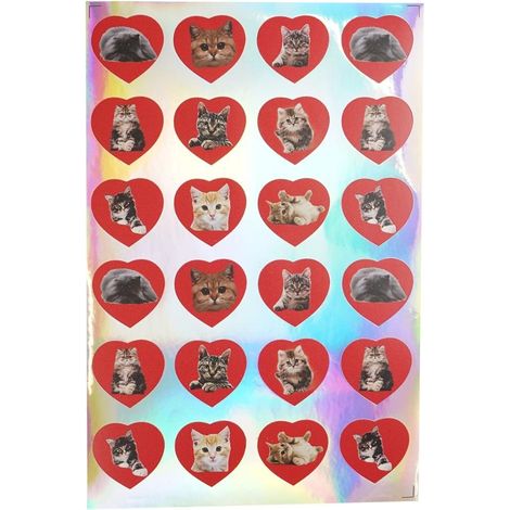 Adesivi a forma di cuore con gatti