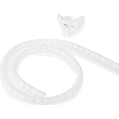 Gestion de cables manga espiral 1 pc grosor maximo del cable 16 mm educacion fisica blanco
