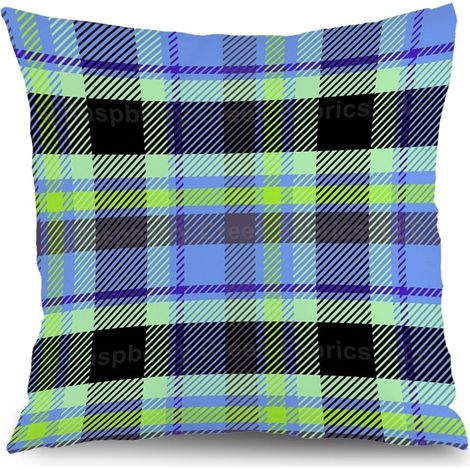 Housse de coussin imprimé carreaux rustique, décoration canapé,50×50cm (1/5)