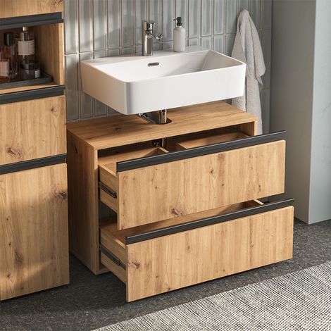 Mueble bajo lavabo Torren, Artesano, 80 x 58 cm con 2 cajones, Vicco (1/5)