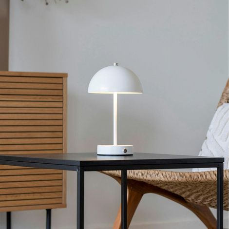 Lampe de table rechargeable en métal blanc SILE (1/4)