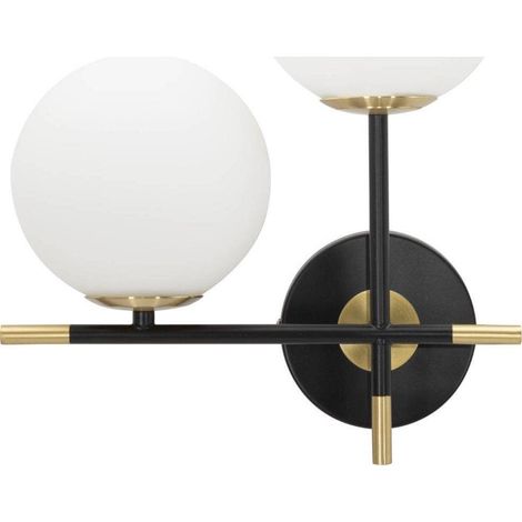 Witek-home Darky Doppelwandlampe Schwarz Gold