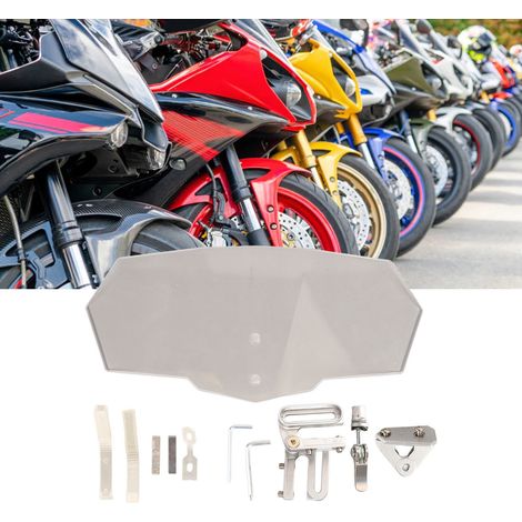 (Exklusiv für Mexiko) Verstellbare Motorrad-Windschutzscheiben-Erhöhungsplatte, silbernes und transparentes Halterungsset (ein Set) (1/5)