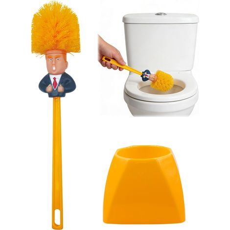 - WC-Bürste - Wandmontage - Witziges Design - Effektive Reinigung ohne Kratzer - Für Badezimmer und Gäste-WC - Weiß - 35 x 10 cm (1/5)