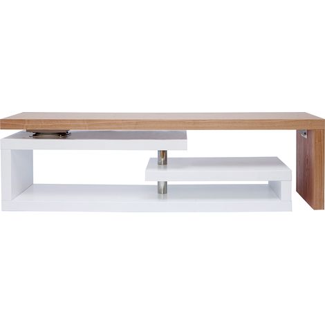 Design-TV-Schrank modulierbar weiß und holzfarben MAX