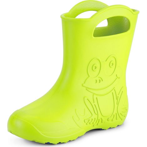 Ladeheid Bottes de Pluie en EVA pour Femme Bottes en Caoutchouc Resistantes à l'eau Bottines Imperméables Wellies Chaussures de Sécurité Femme LA-CA-09 (Citron Vert, 36/37 EU)
