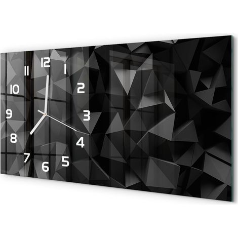Horloge Murale Design Original 60x30 cm Verre Trempé Silencieuse Salon Abstraction 3D (1/5)