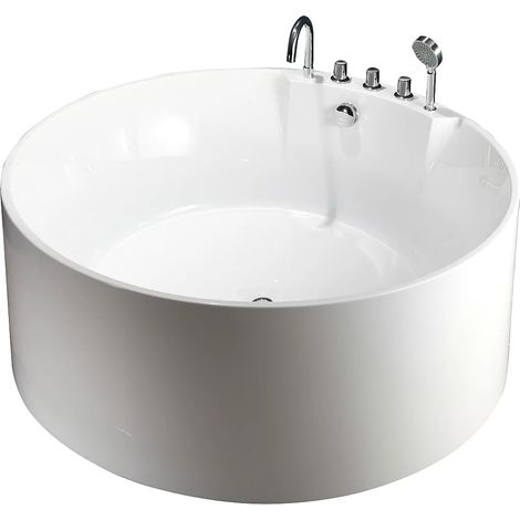Vasca da bagno freestanding rotonda con rubinetto - 373L - 150x150xH58 cm - LINDA (1/3)