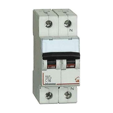 Interruttore magnetotermico 16a Bticino 2 moduli interruzione icn 4,5 ka