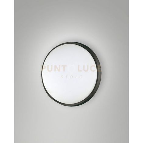 OLLY PLAFONIERA LED 10W 3000K 1050LM NERA D.18CM IN ALLUMINIO IP54