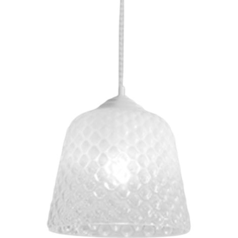 Diffusore vetro bianco per Lampadari e lampade a sospensione - finitura sfumata trasparente, design decorativo, attacco E27 (vetro grande) d.25X21,5 (1/3)
