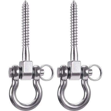 2 Stück Edelstahl-Deckenhaken (Tragkraft 250 kg), XU, Hängematten-Set für Hängesessel, Hängelampen, Hängematten, Boxsäcke, Zaumzeugtrainer – KZQ