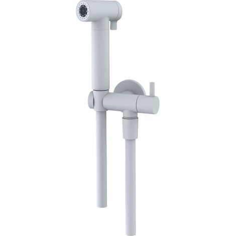 Idroscopino wc doccetta ottone portatile shutoff monogetto con leva ogomondo kit finitura- bianco opaco tondo - confezione 1