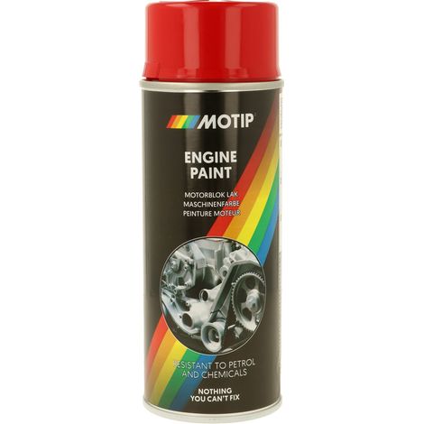 PEINTURE MOTEUR HAUTE TEMPERATURE ROUGE BRILLANTE 150°C AEROSOL 400ML MOTIP