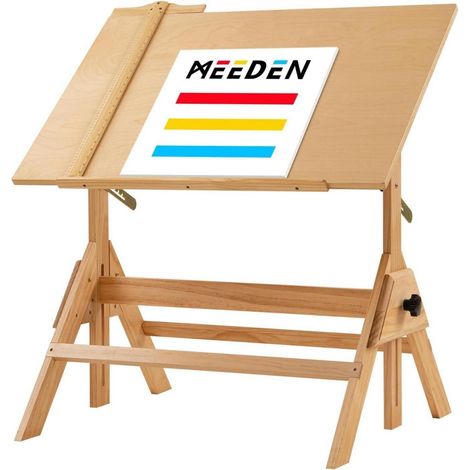 Zeichentisch Massivholz 90x60cm höhen- & neigungsverstellbar mit Lineal (1/5)