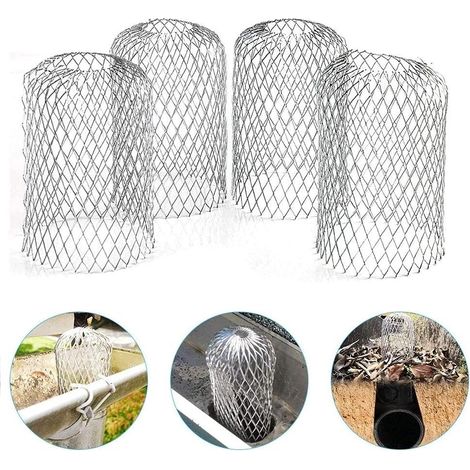 Gutter Strainer - 4 Pièces - Filtre À Gouttière En Aluminium - Diamètre 76 Mm - Pour Canalisations Extérieures Et Toitures (1/5)