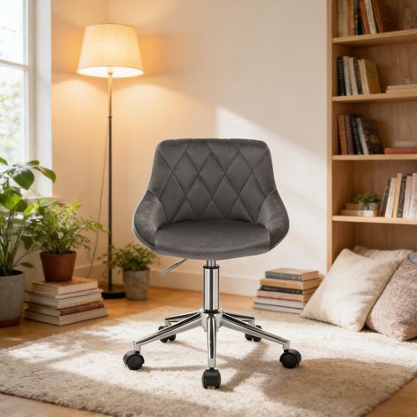 Fauteuil de travail ergonomique pour télétravail, siège pivotant sur roulettes, chaise de salon avec roues (uniquement pour modèles à roulettes) (1/5)
