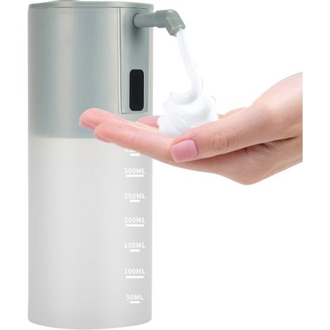 Distributeur de savon moussant automatique 350 ml avec capteur de mouvement infrarouge, sans contact, fonctionnant sur piles, pour la maison, la cuisine, les toilettes, le bureau et l'hôtel. (1/5)