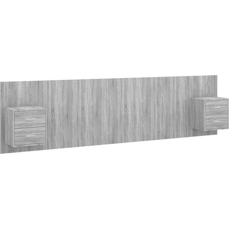 Maison Exclusive - Cabecero de cama y mesitas madera contrachapad (1/5)