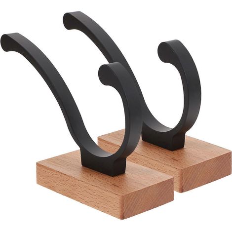 Crochets adhésifs noirs pour fixation murale (lot de 2) (1/5)