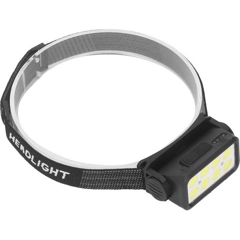 Lampe frontale LED COB, 5 modes d'éclairage, orientable à 120°, étanche IPX4, rechargeable avec capteur. (1/5)