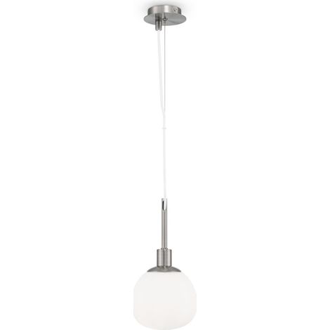 Suspension Maytoni Erich nickel globe verre blanc E14