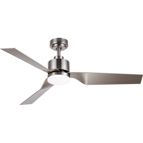 Ventilador de techo LED “Ekos” regulable con control remoto (15W 3CCT 1500lm) IP20 Ø132cm color níquel (1/5)