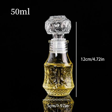 -41 Bouteilles vides transparentes de 50 ml pour spiritueux, whisky ou vin, mini bouteilles en verre avec bouchon à vis, carafe à whisky (1/5)