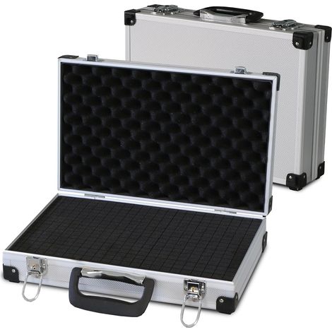 Mallette Universelle pour Instruments de Mesure, Mallette Robuste en Aluminium, Compartiment à Outils, Rembourrage en Mousse, Verrouillable, Anti-Poussière, L - 370 x 230 x 80mm (1/5)
