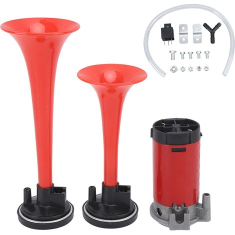 Kit de Corne à Air Double Trompette, Corne d'Air 120 DB pour Camion, Compresseur 12V