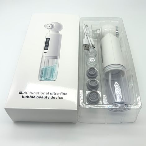 Appareil de beauté nettoyant les pores pour enlever les points noirs à micro-bulles avec compression thermique, avec six têtes d'aspiration (1/5)
