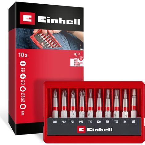 Einhell Bit Taschenbox 10tlg 118643 Bit-Set TORX, PH, PZ, Innen-Sechskant (1/5)