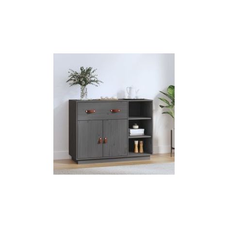 Buffet Gris 98,5x40x75 Bois massif de pin (1/5)