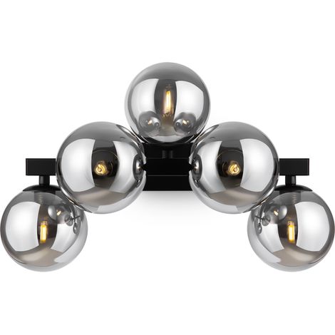 Applique Maytoni Dallas noire 5 globes verre fumé G9 (1/2)